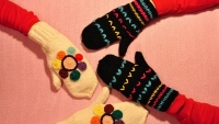 Rękawiczki na drutach 